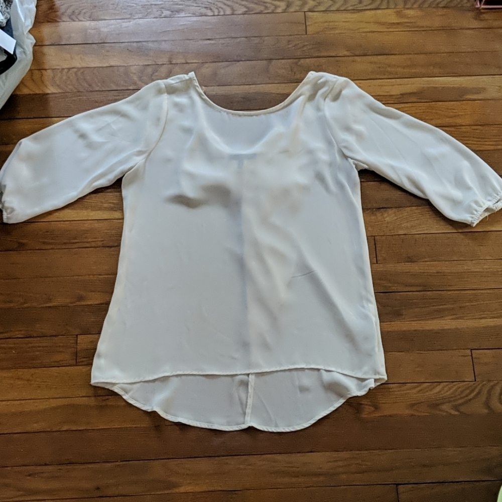 Cream color dress top with bow